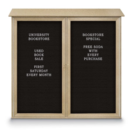 United Visual Products Indoor Enclosed Combo Board, 48"x36", Satin Frame/Black Porcelain & Buff UVCB4836-BLKPORC-BUFF